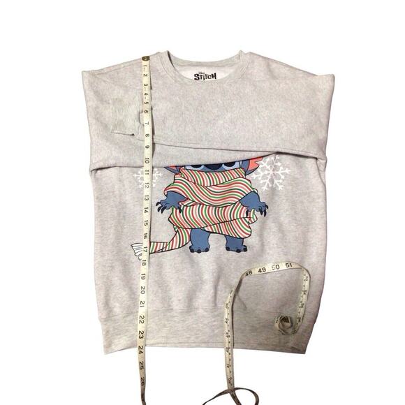 Disney Lilo & Stitch Christmas Women's Sweater Gray Cute Funny Gray Small - Picture 4 of 6